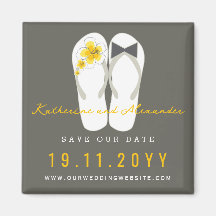 Mr & Mrs Flip Flops Hibiscus Wedding Save The Date