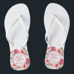 Mr. & Mrs. Floral Wedding Flip Flops<br><div class="desc">For further customisation,  please click the "Customise" button and use our design tool to modify this template. If the options are available,  you may change text and image by simply clicking on "Edit/Remove Text or Image Here" and add your own. Designed by Freepik.</div>