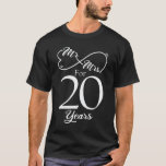 Mr. & Mrs. For 20 Years 20th Wedding Anniversary T-Shirt<br><div class="desc">Great this Wedding Anniversary Matching outfit for married couples,  Men,  Women,  couples,  wife,  husband,  mom and dad as a Valentine Gift or birthday and christmas Gift,  mother's and father's day Gift.</div>