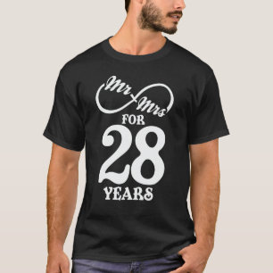 Mr. & Mrs. For 28 Years 28th Wedding Anniversary T-Shirt