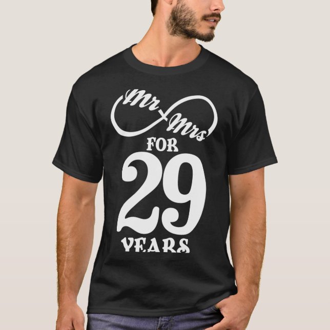 Mr Mrs For 29 Years 29th Wedding Anniversary  T-Shirt (Front)