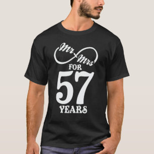 Mr. & Mrs. For 57 Years 1st Wedding Anniversary T-Shirt