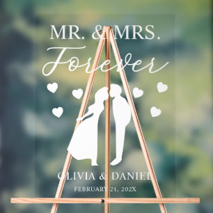 Mr. & Mrs. Forever Personalized Wedding Acrylic Sign