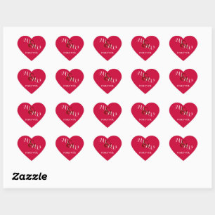 Mr & Mrs Forever Romantic Heart Sticker