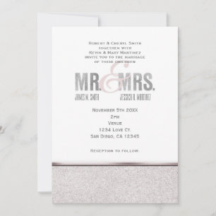 Mr. & Mrs. Glamour Sparkle Chic Wedding Invitation