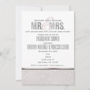 Mr. & Mrs. Glamour Sparkle Engagment Invitation