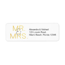 Mr. & Mrs. Gold Elegant Typography Wedding