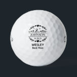 Mr & Mrs Groom Golf Balls<br><div class="desc">These golf balls are a great favor for the best man in your wedding party. They feature the new couple's married last name and wedding date in black. With the best man's first name in a simple CAP font and the words best man also in black. Best Man can be...</div>