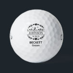 Mr & Mrs Groom Golf Balls<br><div class="desc">These golf balls are a great favor for the groom in your wedding party. They feature the new couple's married last name and wedding date in black. With the groom's first name in a simple CAP font and the word groom also in black. Groom can be changed to Groomsman, Best...</div>