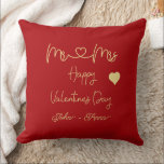 Mr & Mrs Happy Valentine's Day Cushion<br><div class="desc">You can personalise the text and change the colour by clicking the "Personalise" button. Have a lovely day!</div>