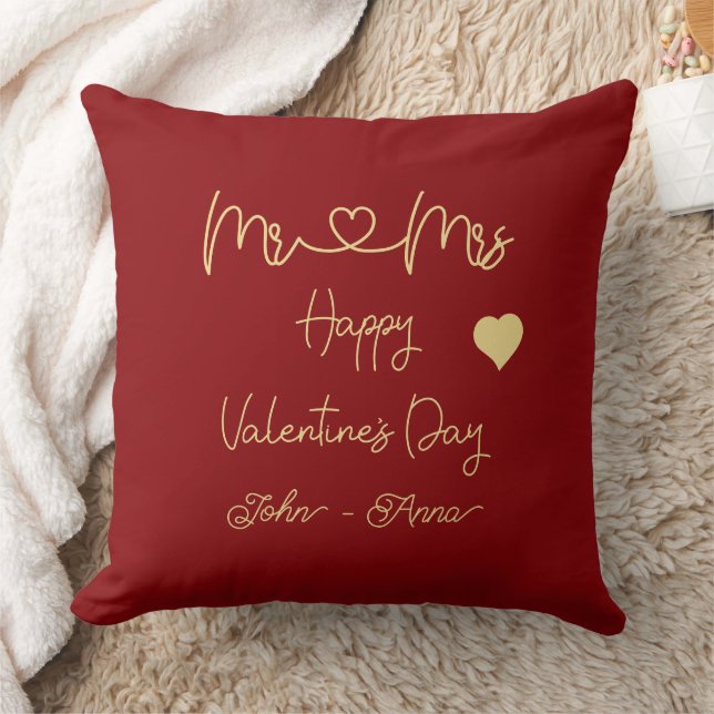 Mr & Mrs Happy Valentine's Day Cushion (Blanket)