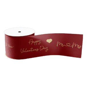 Mr & Mrs Happy Valentine's Day Grosgrain Ribbon