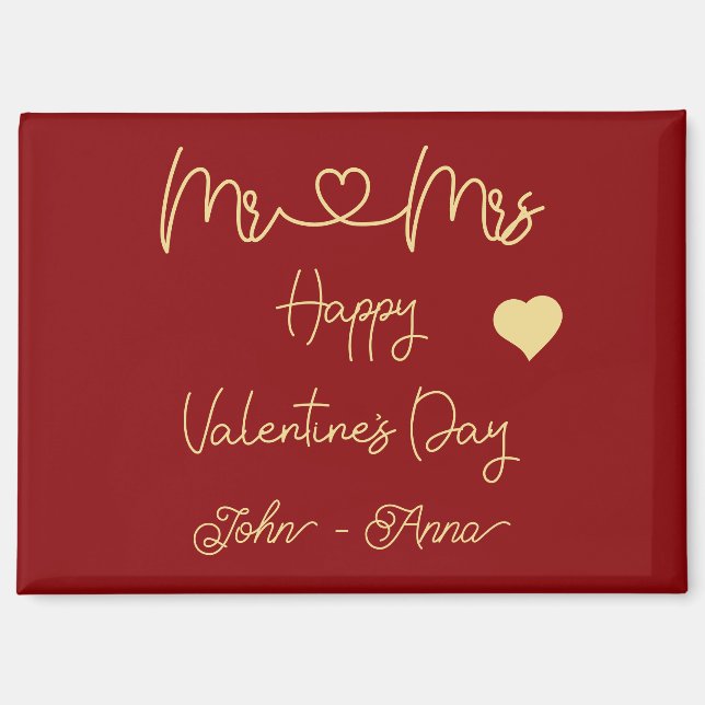 Mr & Mrs Happy Valentine's Day Magnet (Front)