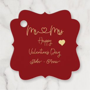 Mr & Mrs Happy Valentine's Day Personalize Favour Tags