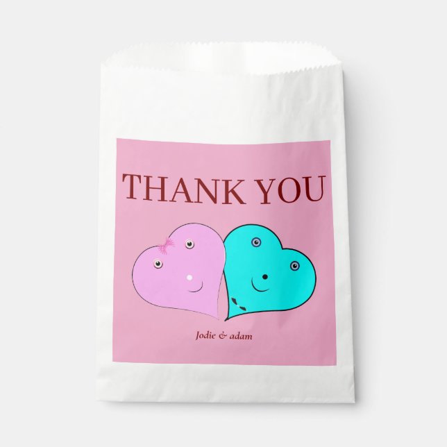  mr & mrs hearts favour bag (Front)