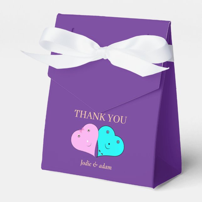  mr & mrs hearts Favour Box (Front Side)