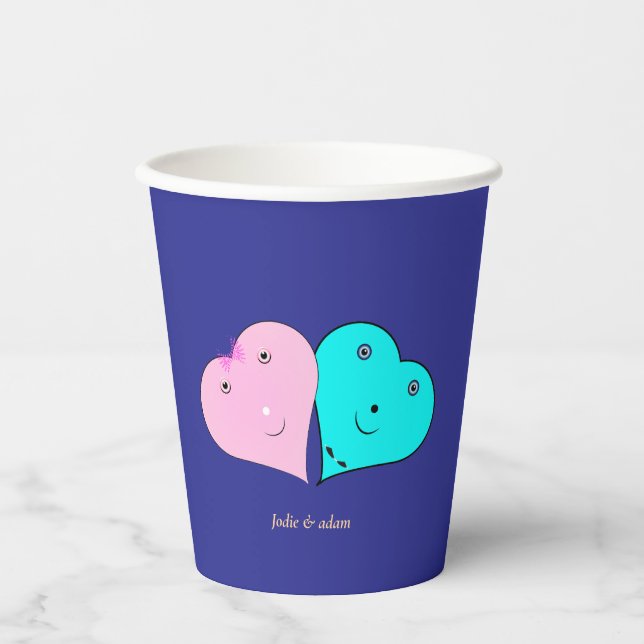  mr & mrs hearts Favour Box Paper Cups (Front)