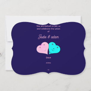 mr & mrs hearts invitation