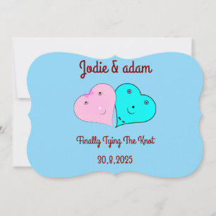 mr & mrs hearts invitation