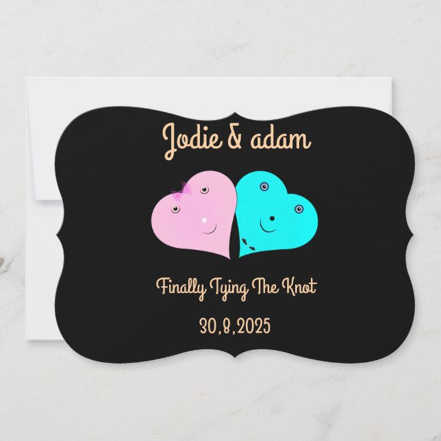 mr & mrs hearts  invitation (Front)