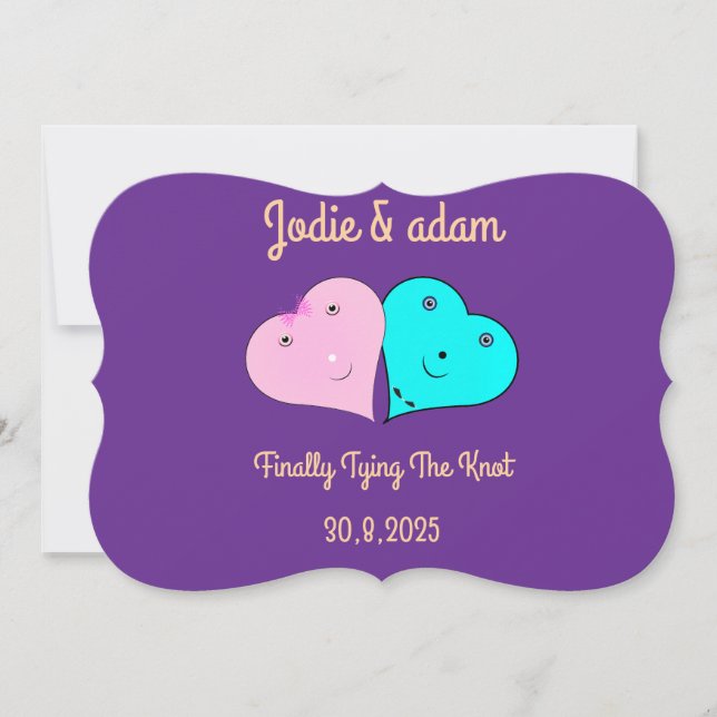 mr & mrs hearts  invitation (Front)