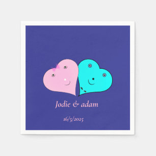  mr & mrs hearts napkin