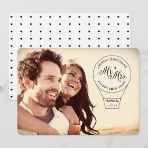 Mr. & Mrs. Hot Air Balloon Ride Couples Holiday Card