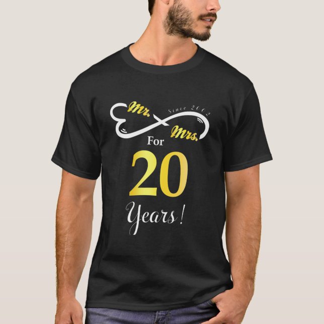 Mr Mrs Infinite Love Married Anniversary 20 Years T-Shirt (Front)