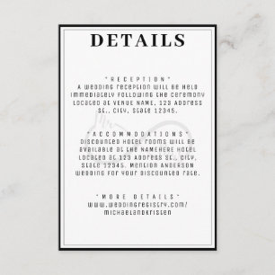 Mr & Mrs Infinity Symbol Wedding Details Enclosure Card