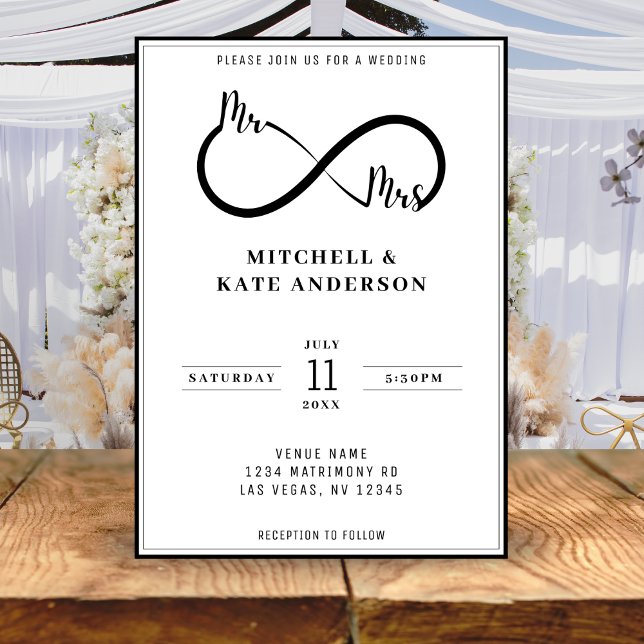 Mr & Mrs Infinity Symbol Wedding Invitation (Mr & Mrs Infinity Symbol Wedding Invitation
)