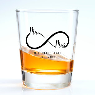 Mr & Mrs Infinity Symbol Wedding Shot Glass