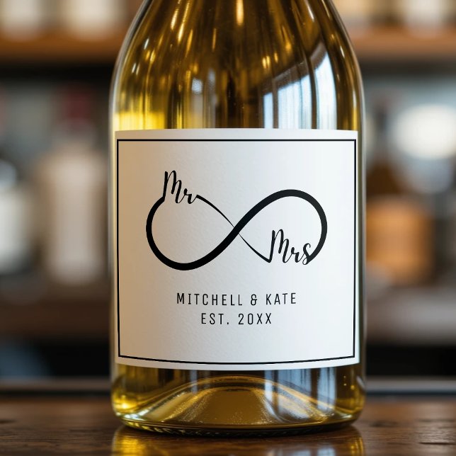 Mr & Mrs Infinity Symbol Wedding Sparkling Wine Label (Mr & Mrs Infinity Symbol Wedding Sparkling Wine Label
)