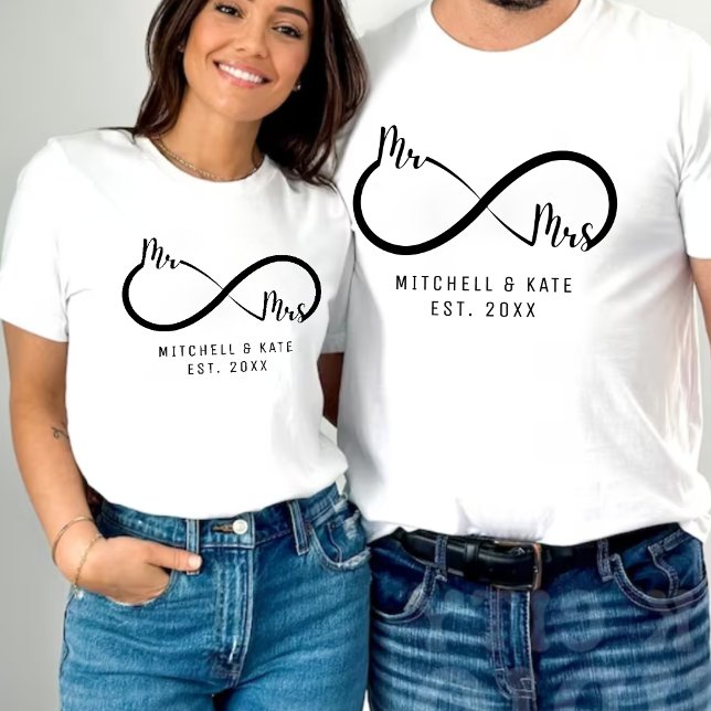Mr & Mrs Infinity Symbol Wedding T-Shirt (Mr & Mrs Infinity Symbol Wedding T-Shirt
)