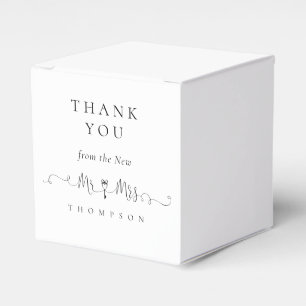 Mr Mrs Key Swashes Script Wedding Thank You Favour Box