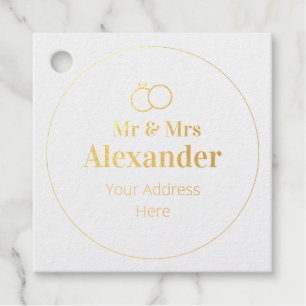 Mr & Mrs Last Name and Address Favour Tags