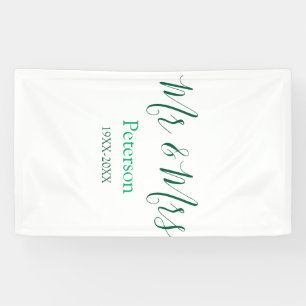 Mr & Mrs last name married year wedding engagement Banner