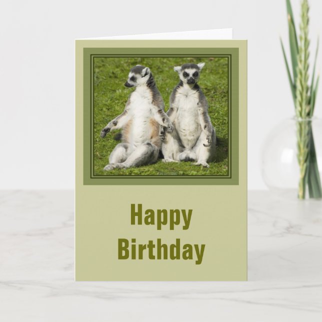 Mr & Mrs Lemur Birthday Card (Front)