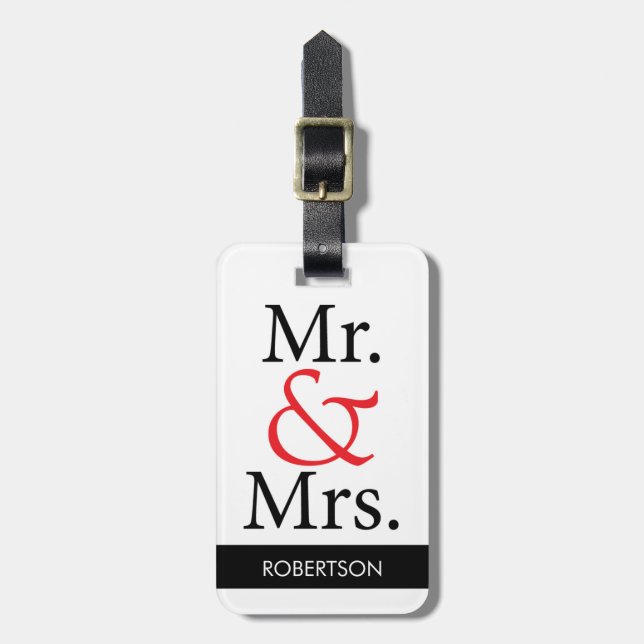 Mr. & Mrs. Luggage Tag (Front Vertical)