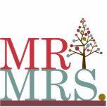 Mr & Mrs Merry & Bright Cake Topper Standing Photo Sculpture<br><div class="desc">Perfect for your whimsical winter or Christmas wedding,  the Merry & Bright cake topper from Kustom By Kris is a colourfully fun addition to your reception.</div>