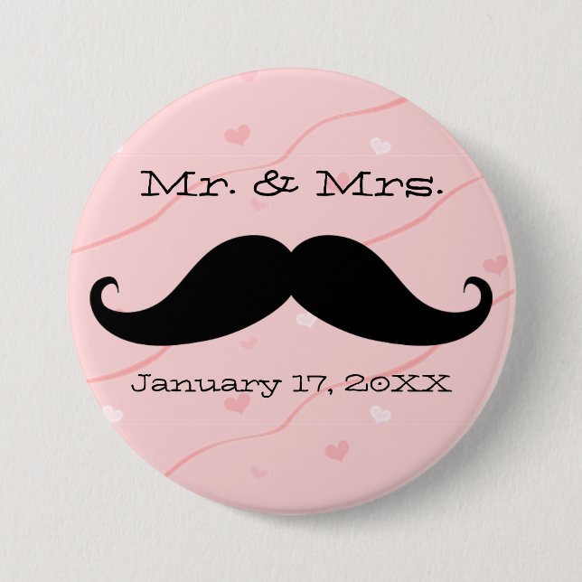 Mr. & Mrs. Moustache Button (Front)
