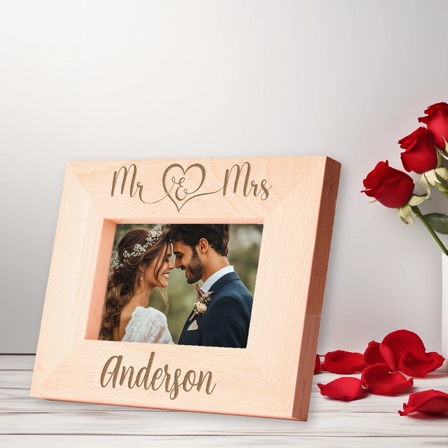 Mr Mrs Name Wedding Newlywed  Etched Frames (Creator Uploaded)