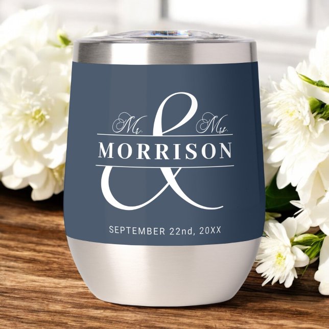 Mr Mrs Navy Blue Wedding Favour  (Creator Uploaded)