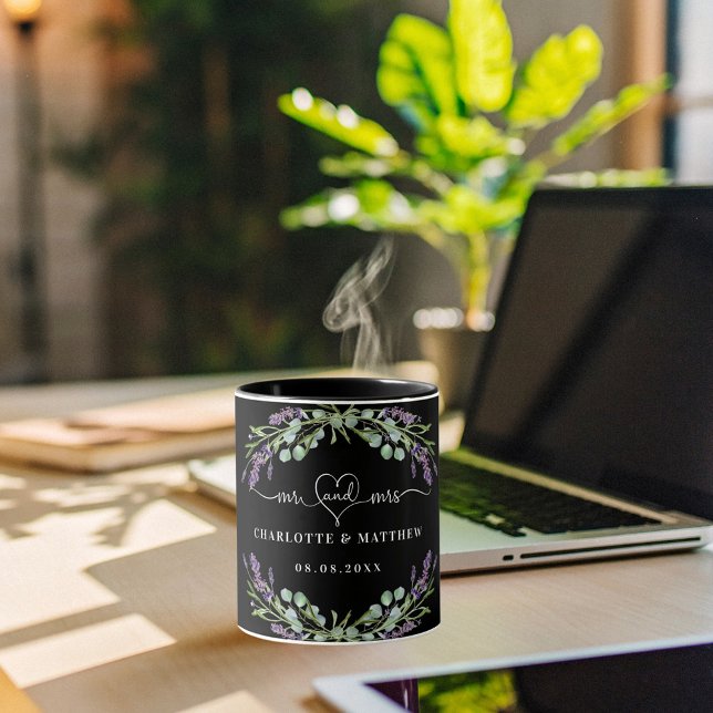Mr mrs newly weds lavender black wedding mug (Creator Uploaded)