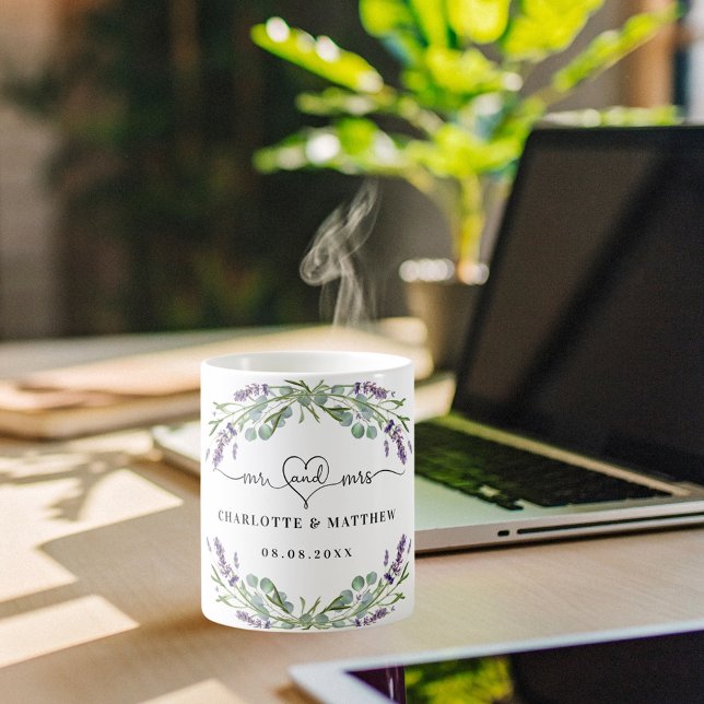 Mr mrs newly weds lavender wedding coffee mug (Creator Uploaded)