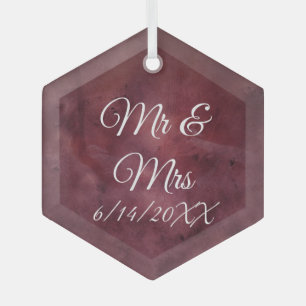 Mr & Mrs Newlywed or Wedding Gifts Glass Tree Decoration