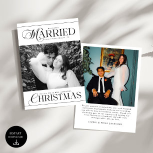 Mr & Mrs Newlyweds Photo First Married Christmas Holiday Card