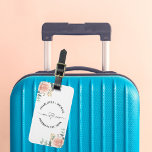 Mr mrs newlyweds rose gold florals greenery luggage tag<br><div class="desc">White background,  black text.  Mr mrs and a heart.  Decorated with watercolored rose gold roses,  eucalyptus greenery and golden sprigs. 
Personalise and add your names.

Back: add your contact information.</div>