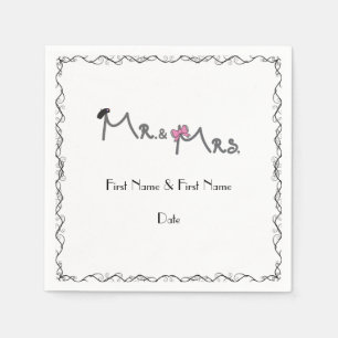 Mr. & Mrs. Personalised Wedding Napkins