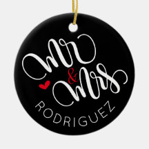 Mr & Mrs - Personalised wedding ornament