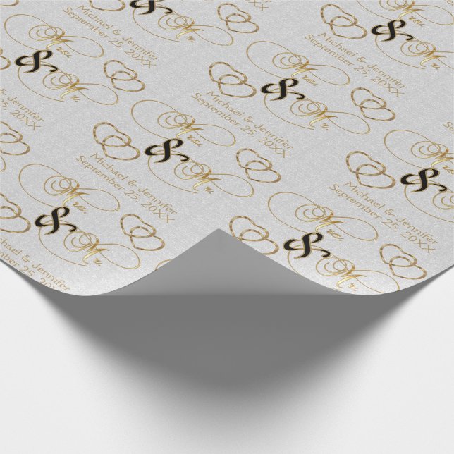 Mr & Mrs - Personalised Wrapping Paper (Corner)